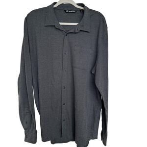 TRAVIS MATHEW Men's SLATER BUTTON SHIRT, HEATHER BLACK, Size XL, NWOT
